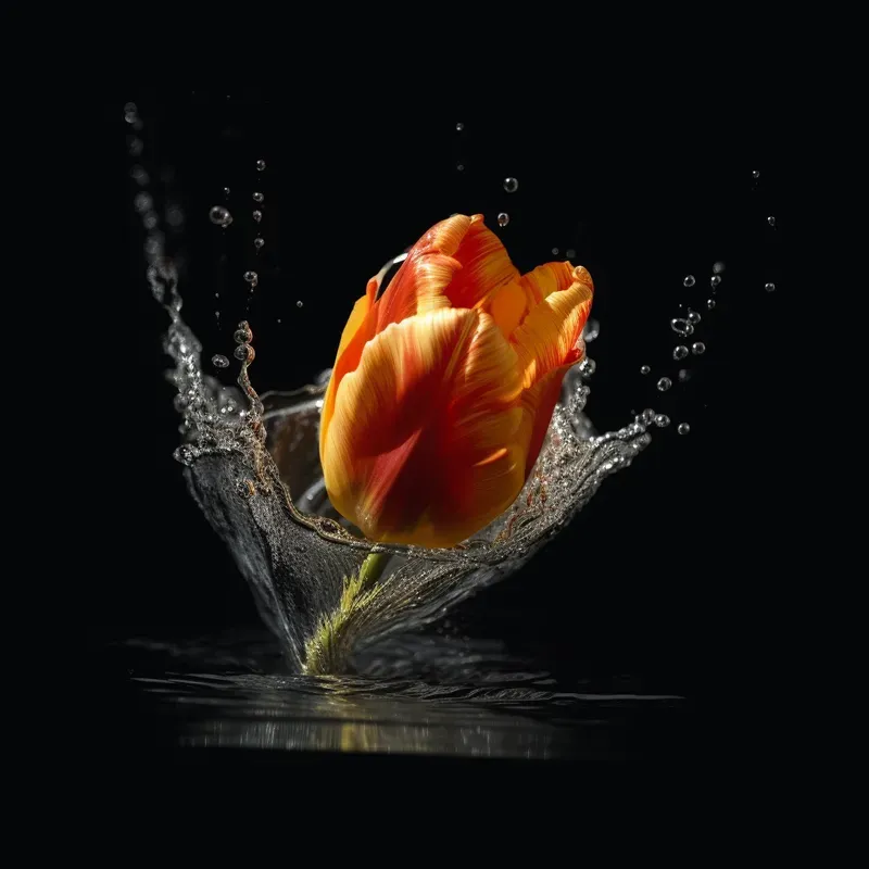 Water Splash Fruits Flowers Vegetables