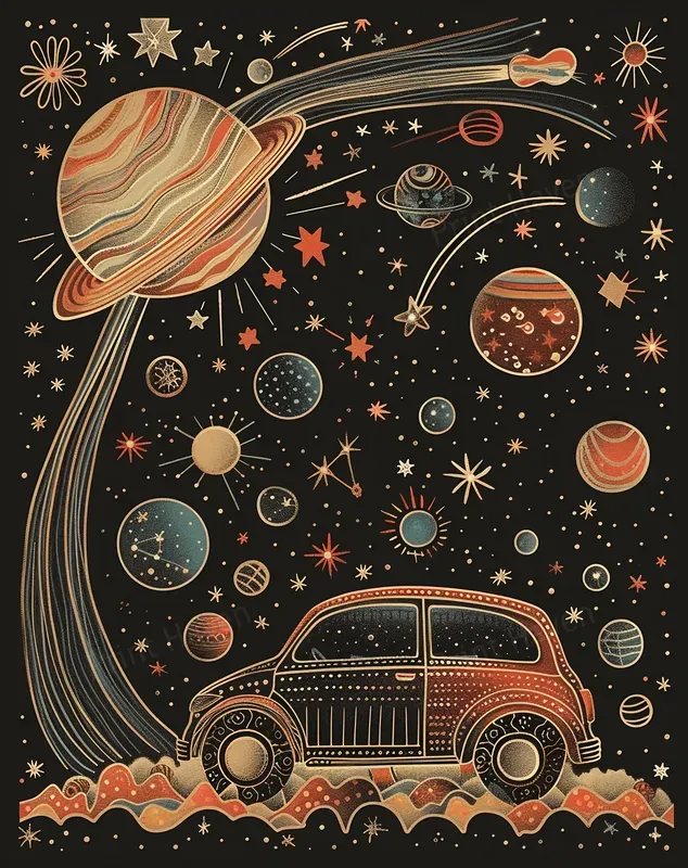 Whimsical Celestial Surrealism Art