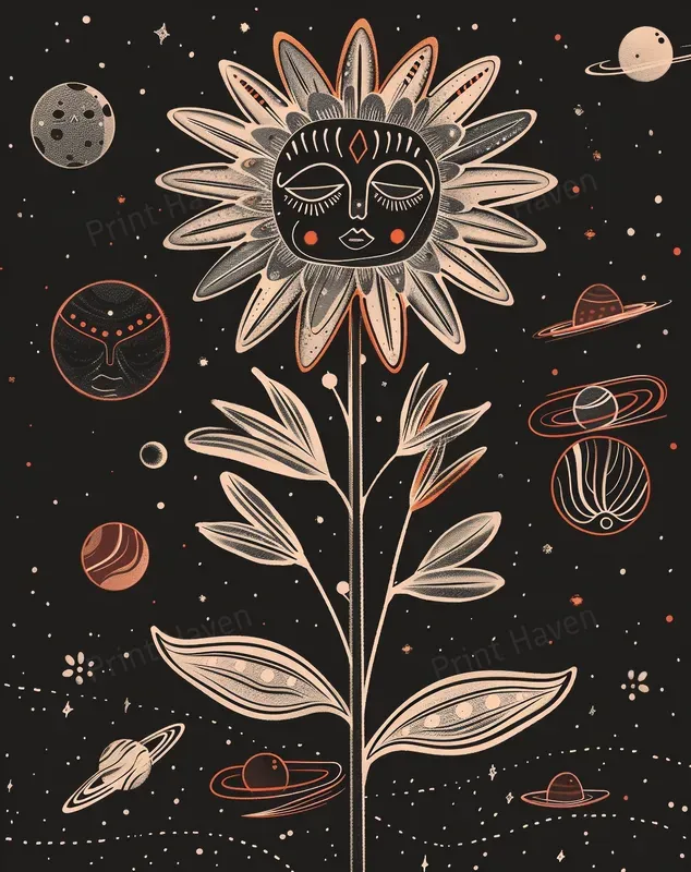 Whimsical Celestial Surrealism Art