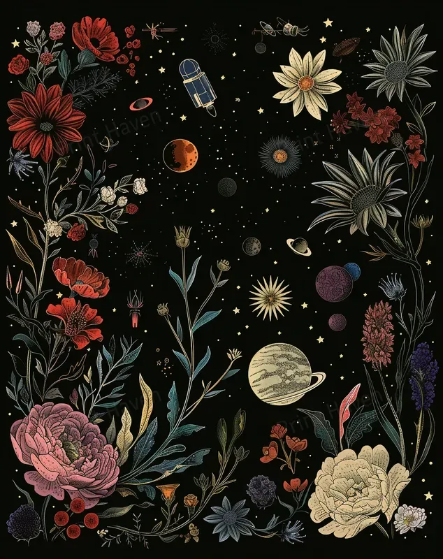 Whimsical Celestial Surrealism Art