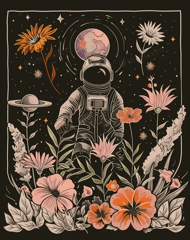 Whimsical Celestial Surrealism Art