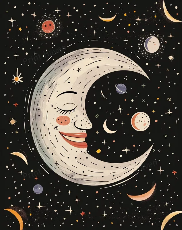 Whimsical Celestial Surrealism Art