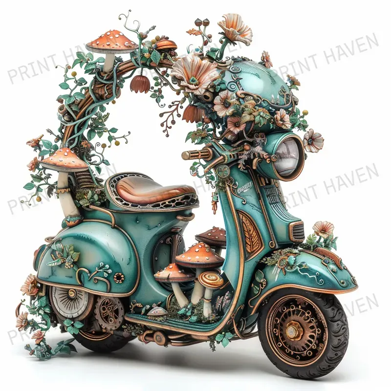 Italpunk Vibes Teal Colors Cliparts