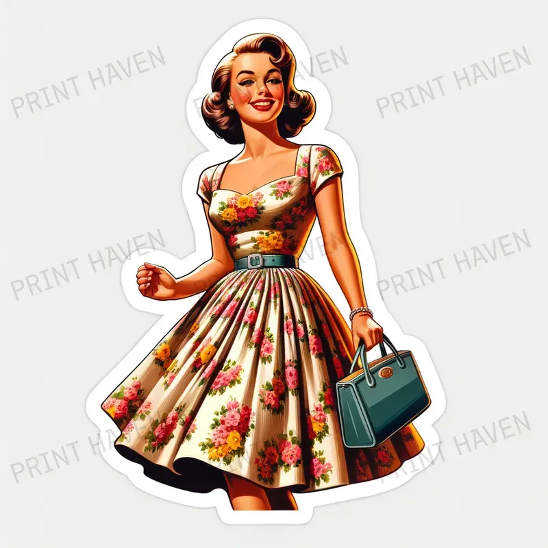 Retro Fashion Pinup Girl Stickers
