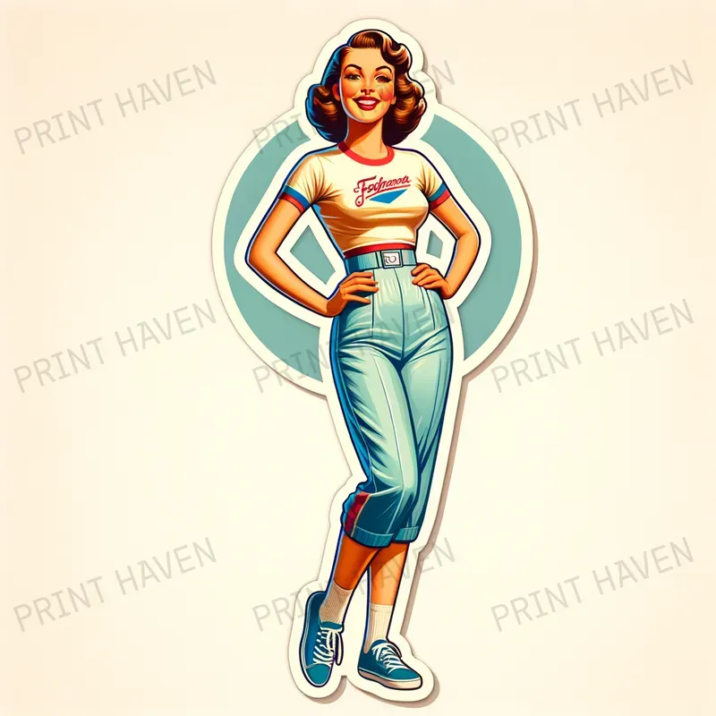 Retro Fashion Pinup Girl Stickers