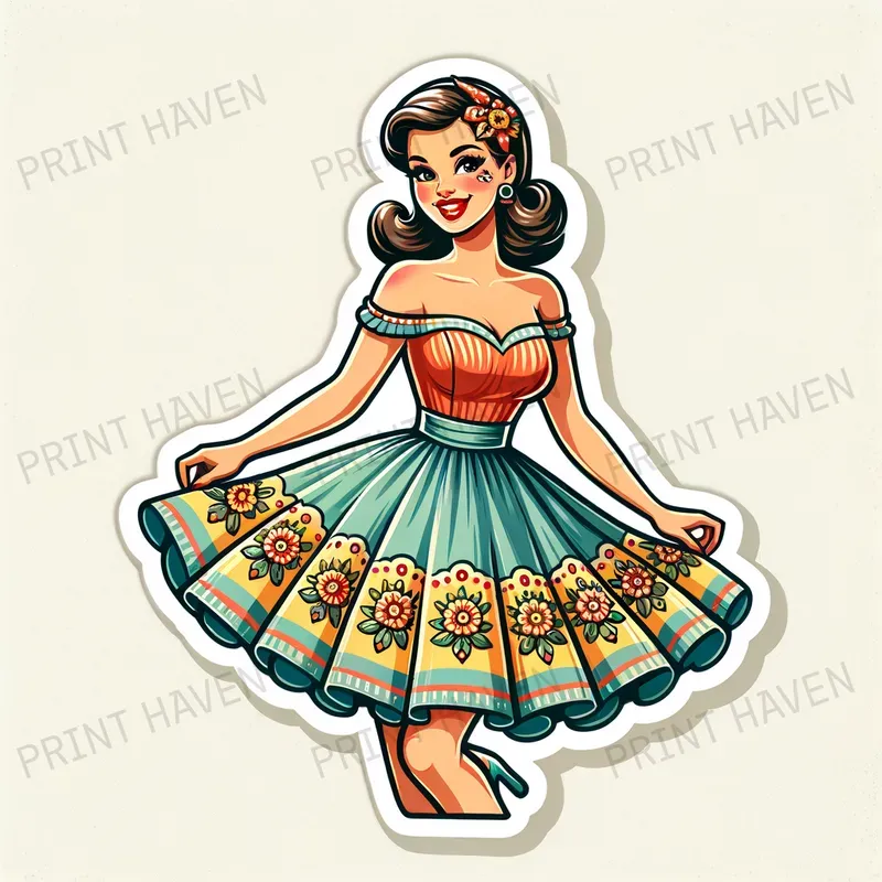 Retro Fashion Pinup Girl Stickers
