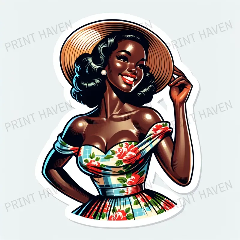 Retro Fashion Pinup Girl Stickers