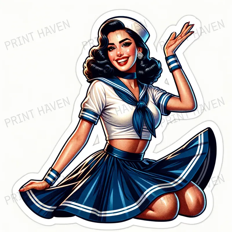 Retro Fashion Pinup Girl Stickers