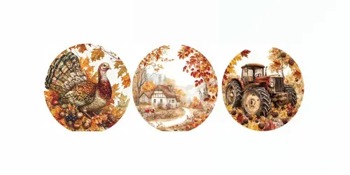 Autumn Icons Thanksgiving Cliparts generated by midjourney