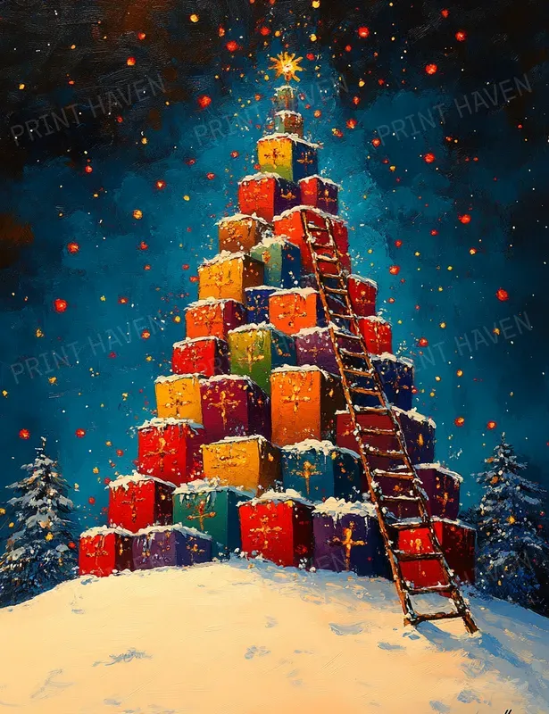 Whimsical Contrast Christmas Atc Cards