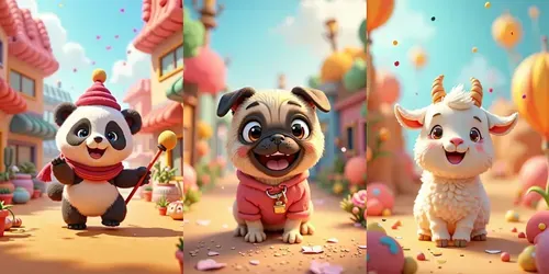 Cute 3D Characters generated by flux