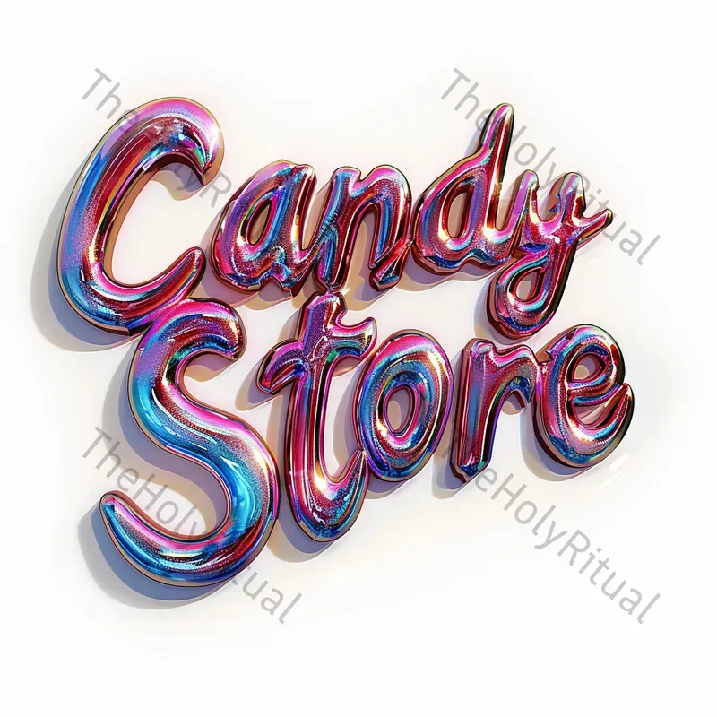 Custom Chrome Liquid Metal Text