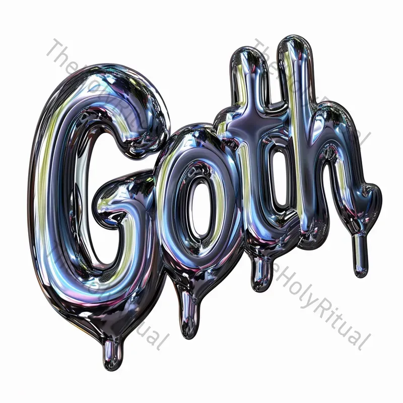Custom Chrome Liquid Metal Text