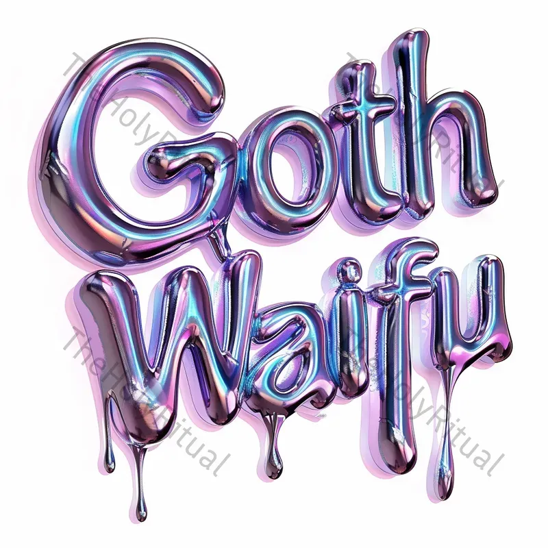 Custom Chrome Liquid Metal Text