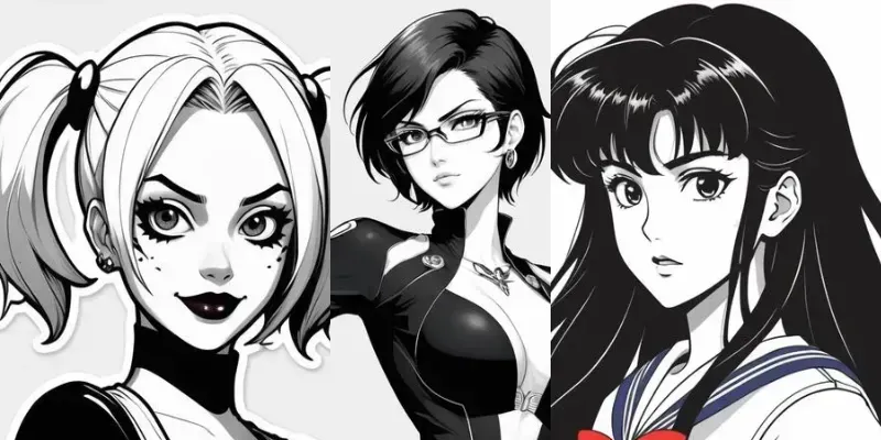 90s Style Stickers Female Characters generated by undefined