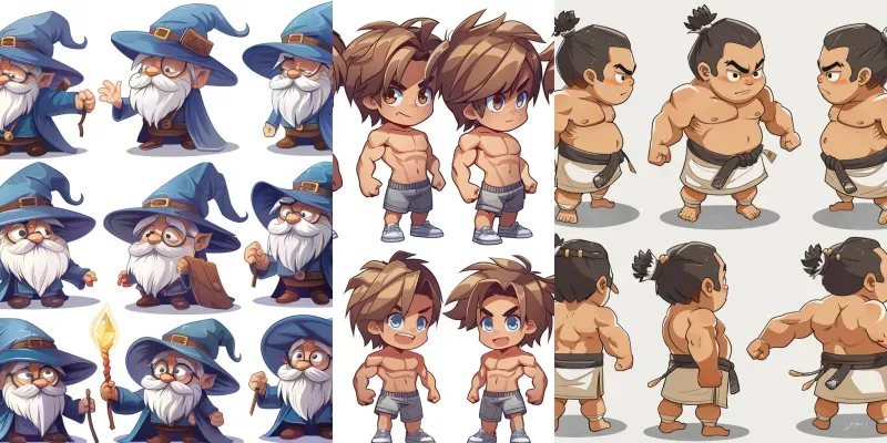 Chibi Characters Sheets generated by undefined