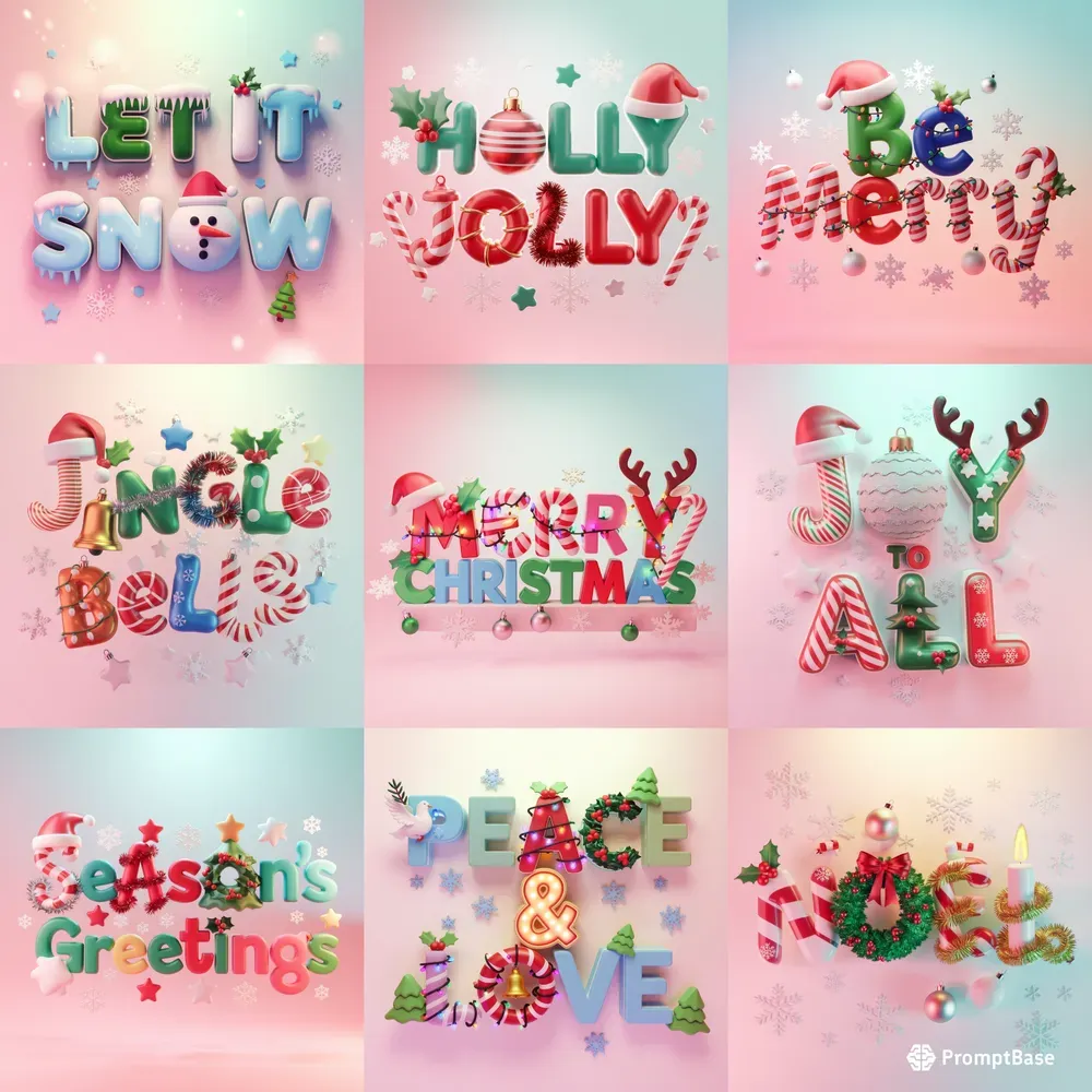 Christmast -Themed 3D Texts Generator