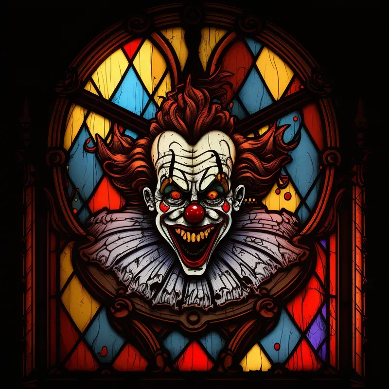Stained Glass Halloween Scary Art