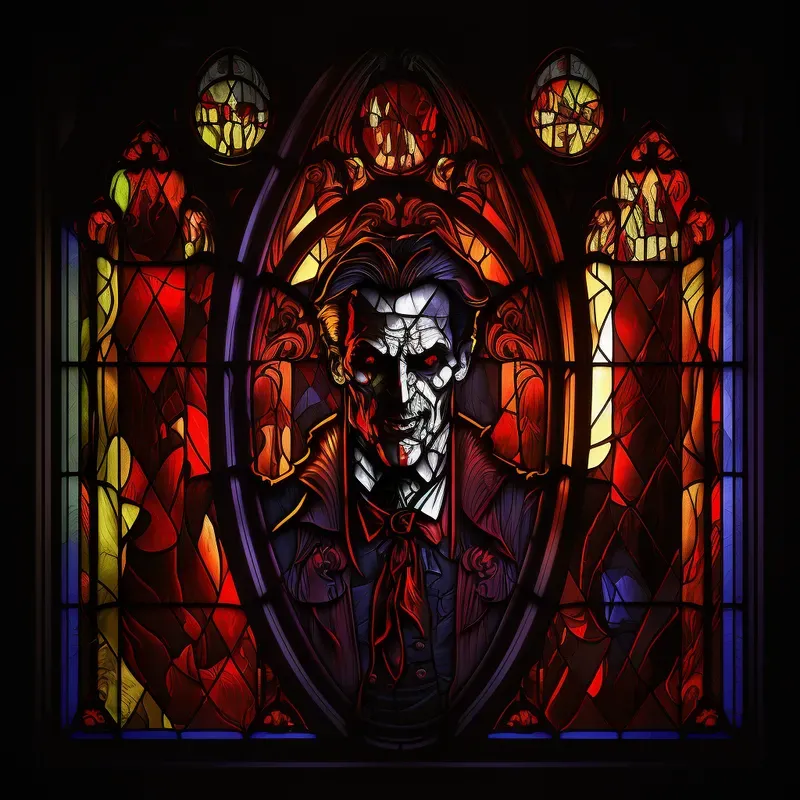 Stained Glass Halloween Scary Art