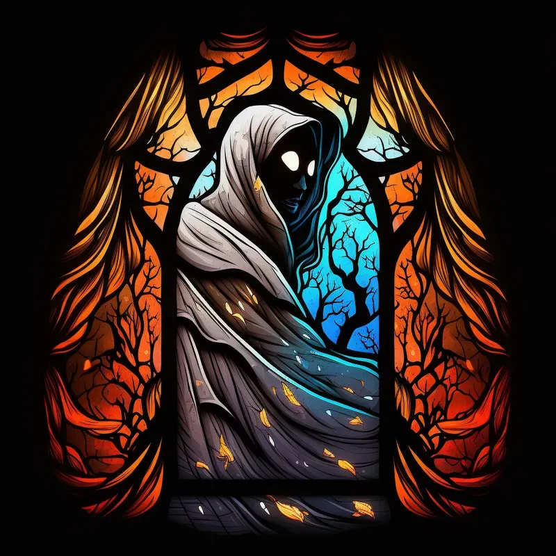 Stained Glass Halloween Scary Art
