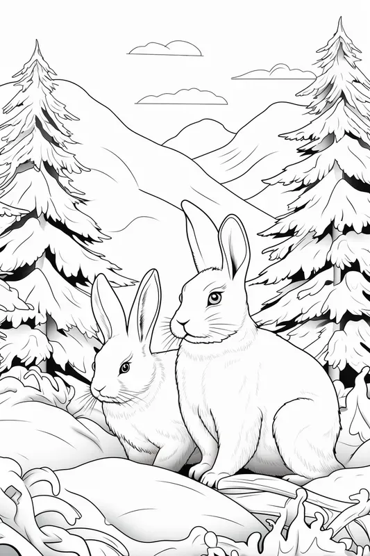 Winter Landscape Coloring Book Pages