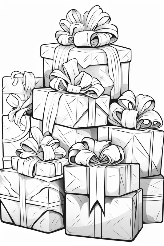 Christmas Pop Art Coloring Book Pages