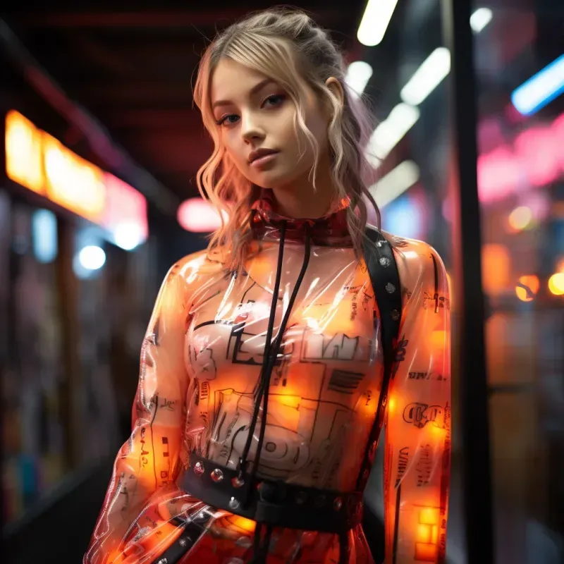 Hyperrealism Neon Fashion Girl