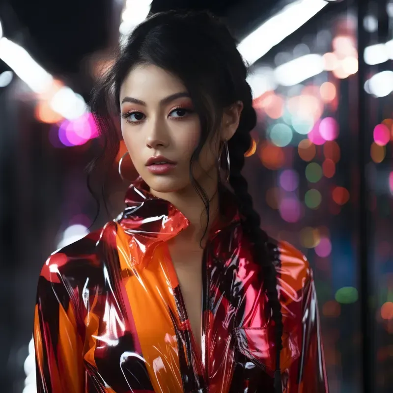 Hyperrealism Neon Fashion Girl