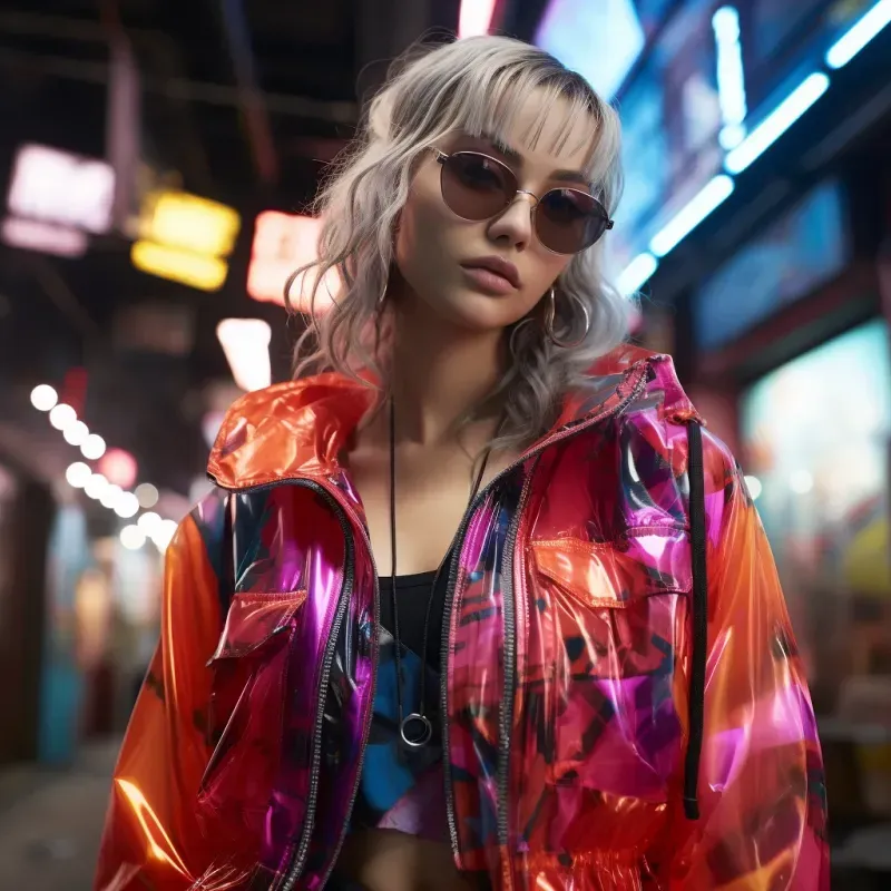 Hyperrealism Neon Fashion Girl