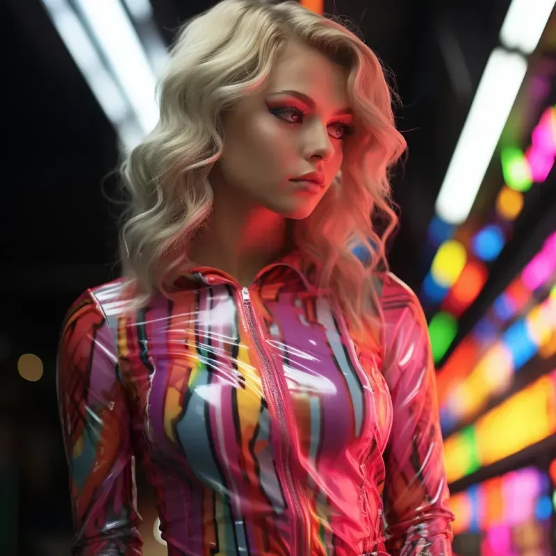 Hyperrealism Neon Fashion Girl