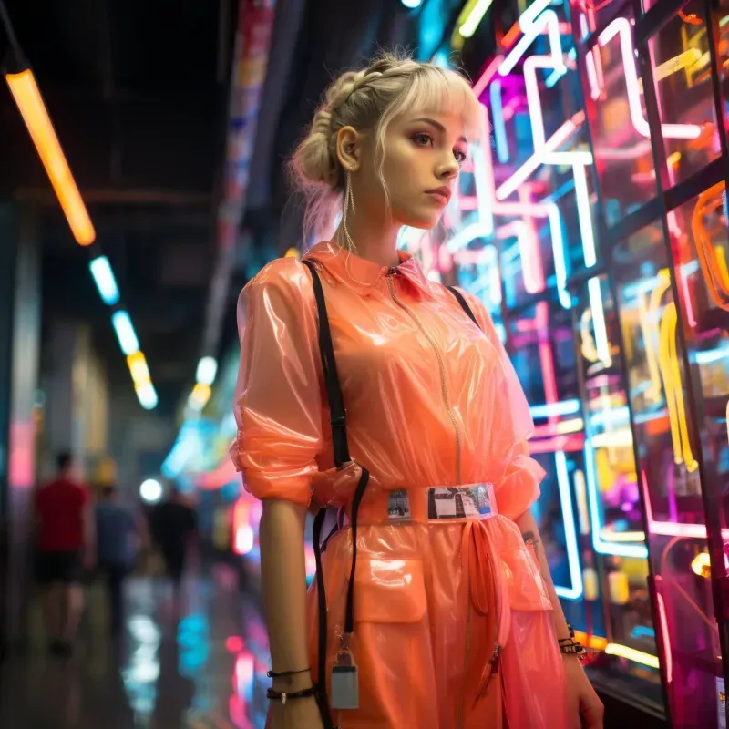 Hyperrealism Neon Fashion Girl