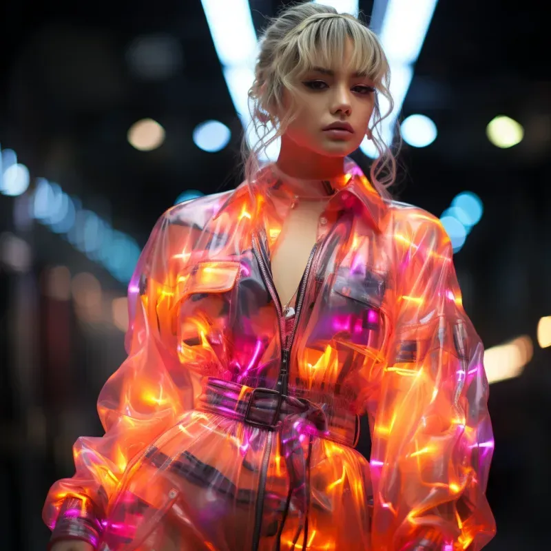Hyperrealism Neon Fashion Girl