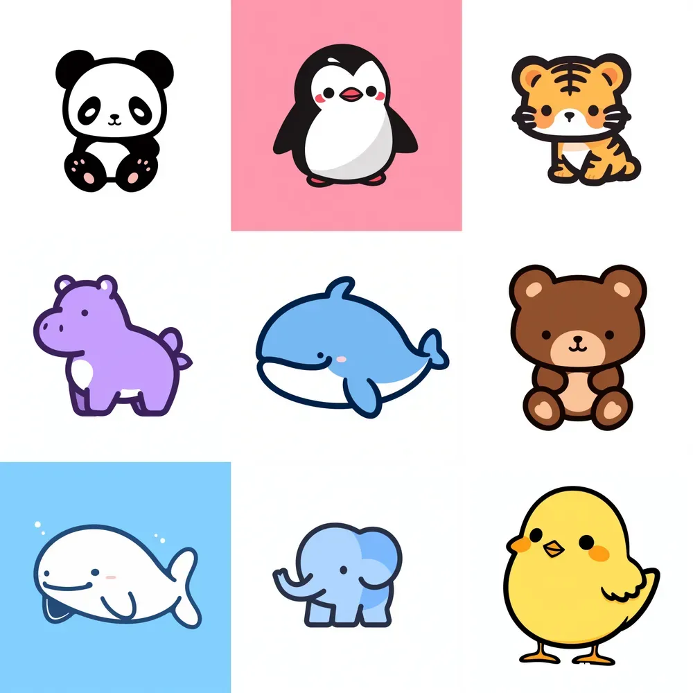 Cute Kawaii Animals Svg T-shirt Design