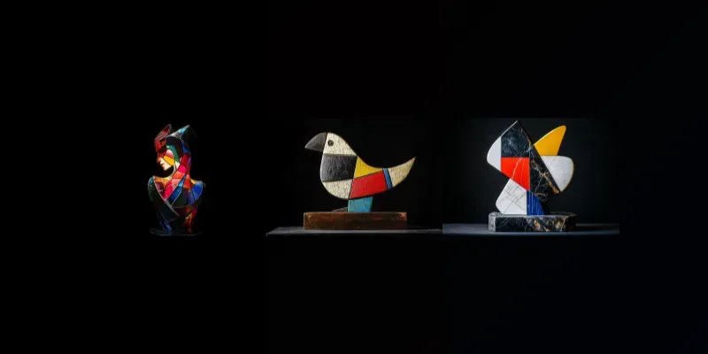 Picasso And Mondrian Fusion Sculptures generated by undefined