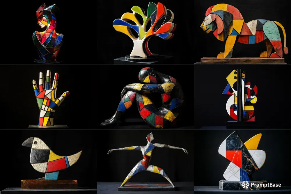 Picasso And Mondrian Fusion Sculptures
