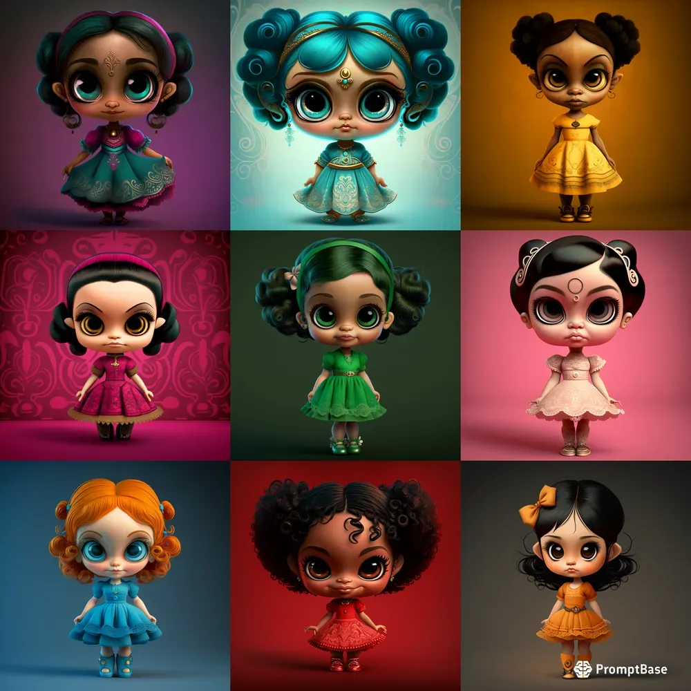 Pixar Full Body Chibi Girl Dolls