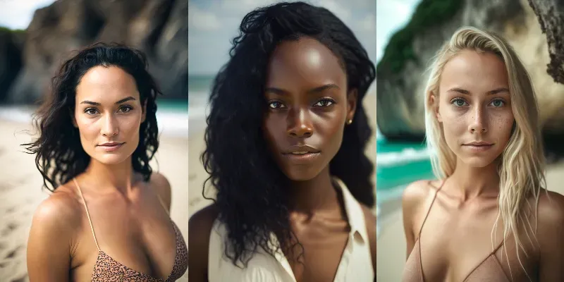 Realistic Beach Portraits generated by undefined