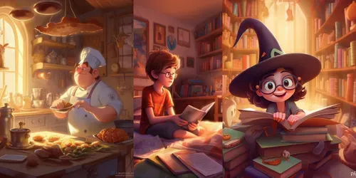 Pixar Kids Book Scenes generated by midjourney