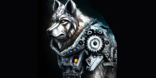 Mecha Wolf generated by dalle