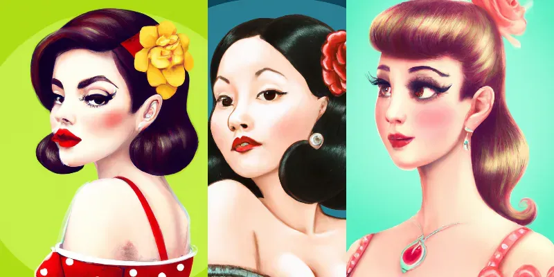 Cartoon Woman Pin-up Art generated by undefined