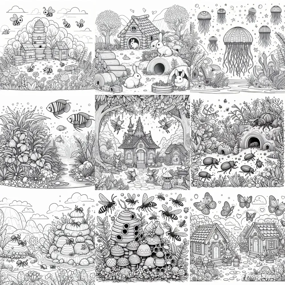 Miniature World Wonders Coloring Pages