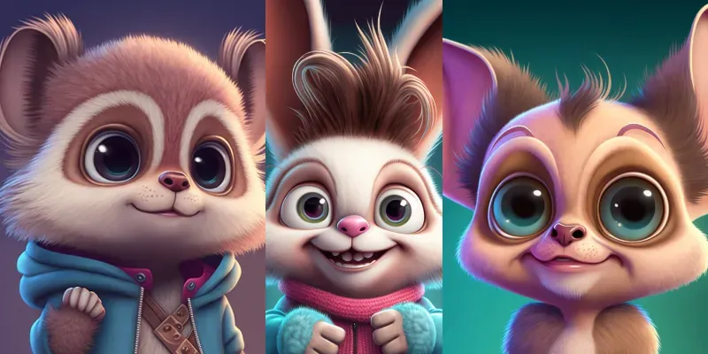 Adorable Cartoon Characters generated by undefined