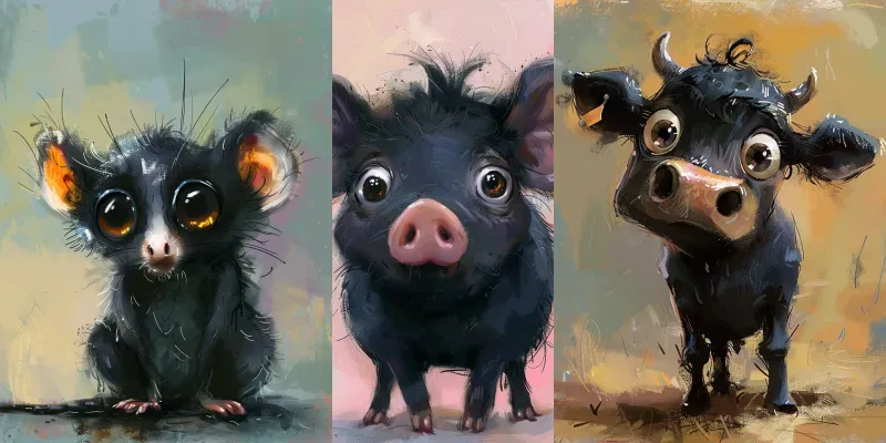 Ugly Black Animals generated by undefined