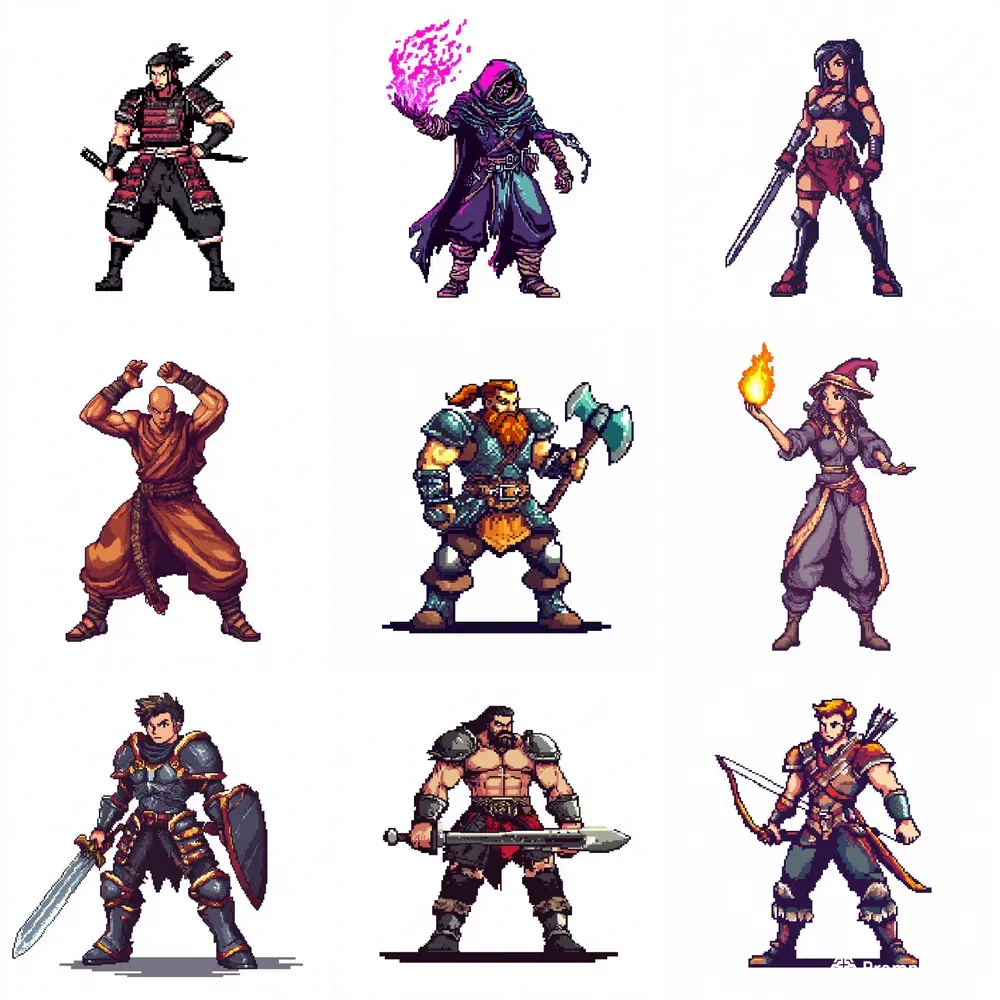 Retro 16-bit Tactical RPG Characters