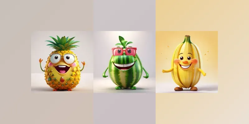 3D Animated Happy Fruits generated by undefined
