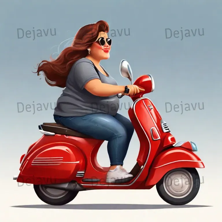 Side View Of Custom Vespa Rider