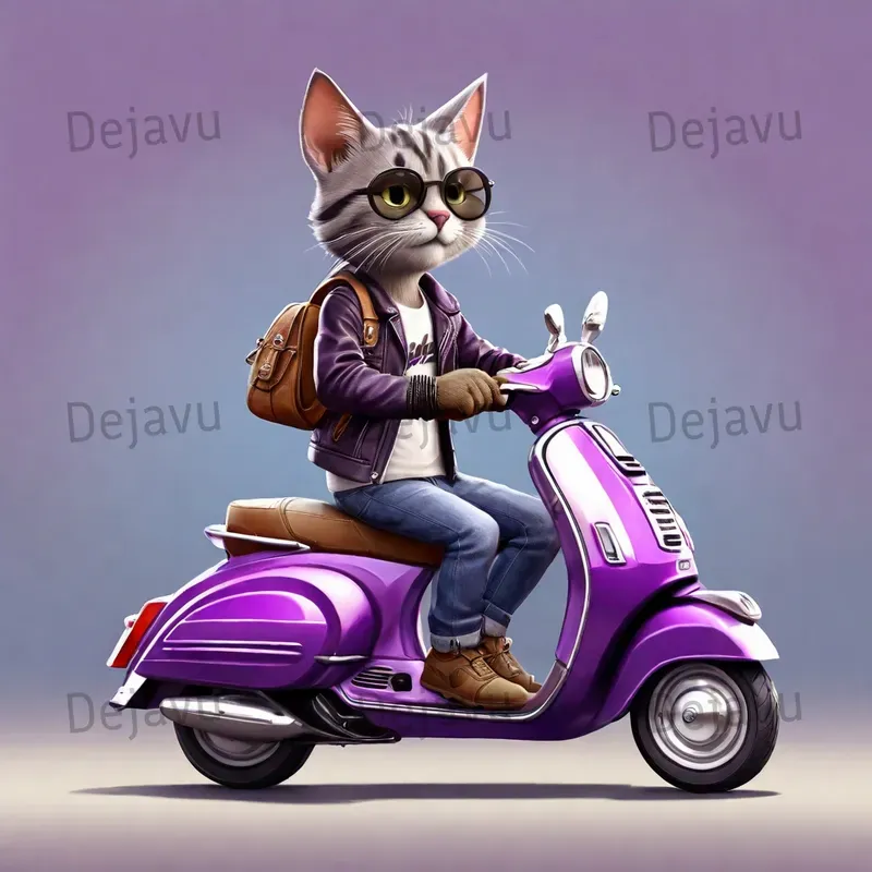 Side View Of Custom Vespa Rider
