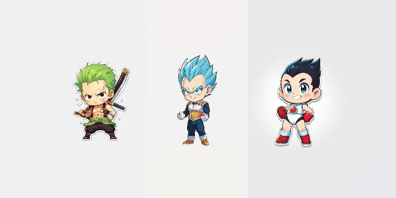 Adorable 2D Anime Stickers generated by undefined