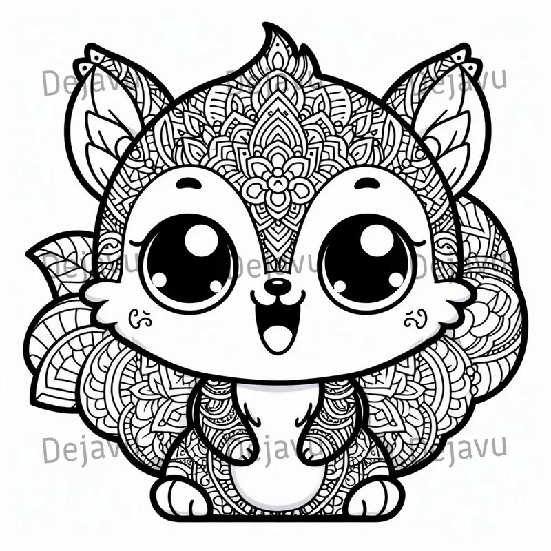 Cute Mandala Animals For Coloring Pages