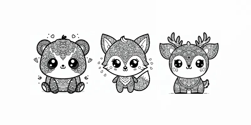 Cute Mandala Animals For Coloring Pages generated by undefined
